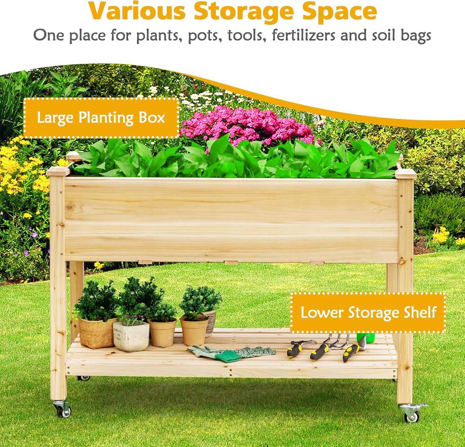 Canteiro Elevado de Madeira co - Raised Garden Bed avaliação e preço