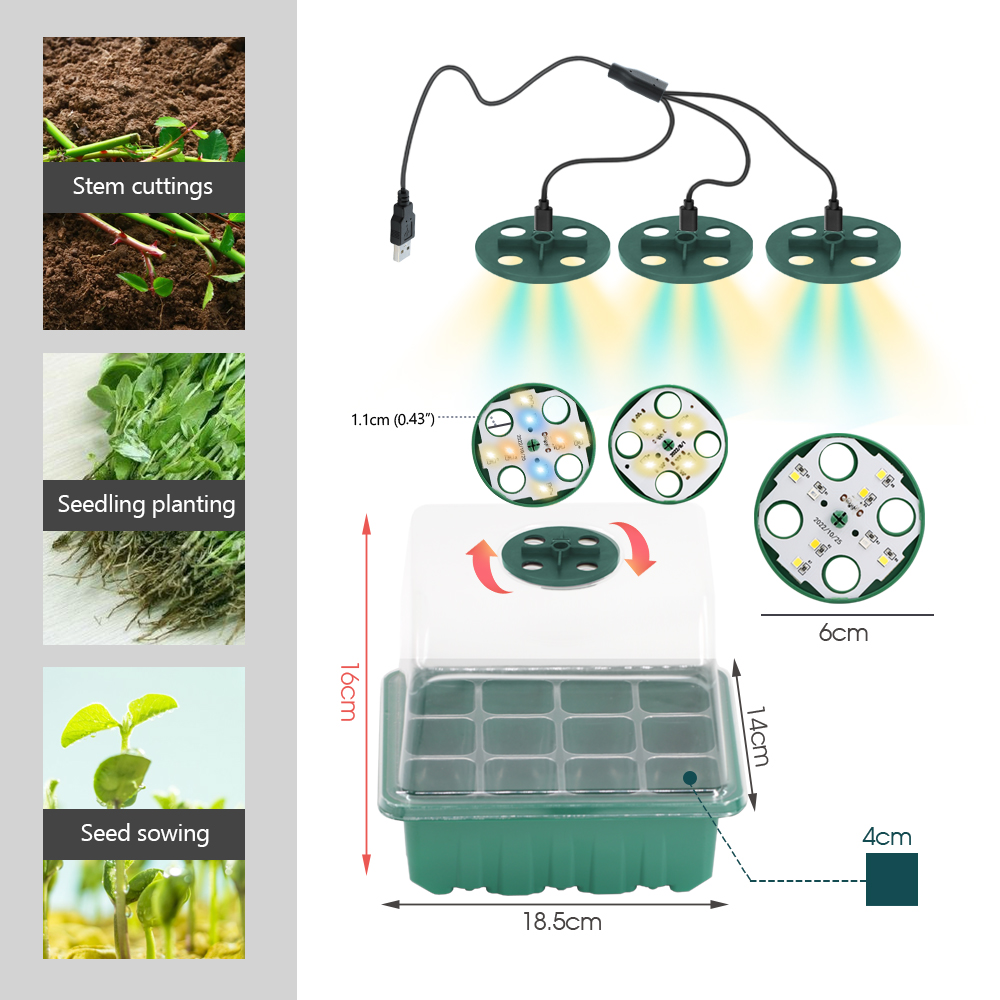 Vasos de berçário led com luz  - Seed Starter Tray avaliação e preço